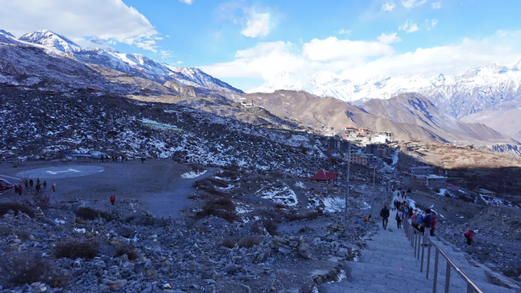 Captivating Helipad in Ranipauwa Muktinath Temple: Embark on an exhilarating helicopter tour to discover the mystical Muktinath
